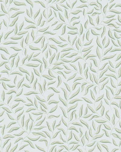 Tapet cu frunze delicate - Karolina Light Blue - albastru deschis