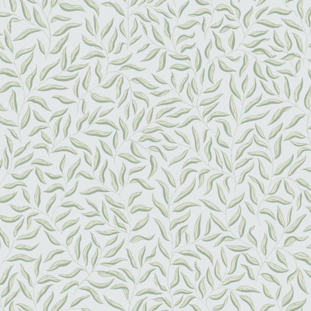 Tapet cu frunze delicate - Karolina Light Blue - albastru deschis