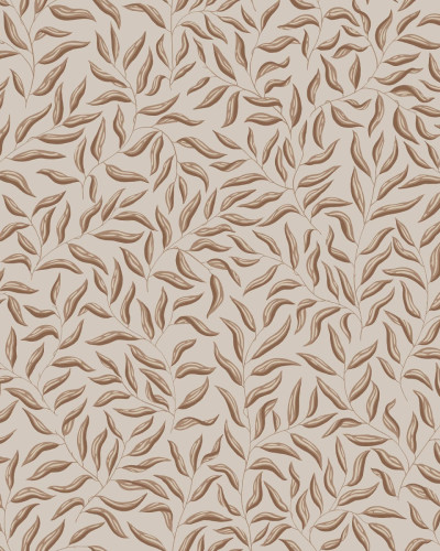 Tapet cu frunze delicate, Karolina Hazel, ideal pentru un interior elegant si primitor.
