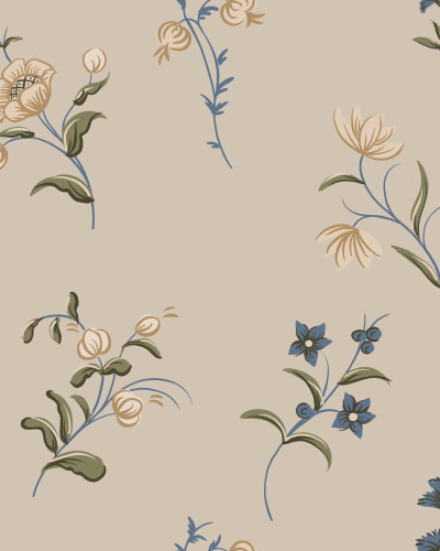 Tapet lavabil Hanna Clay cu model floral discret