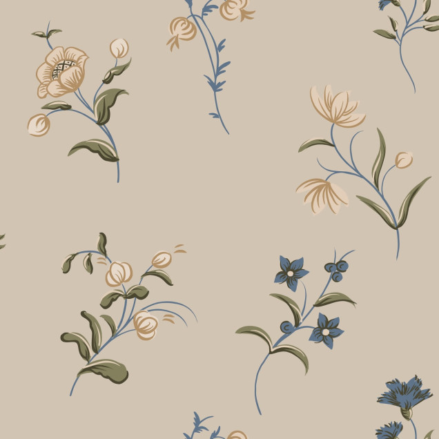 Tapet lavabil Hanna Clay cu model floral discret