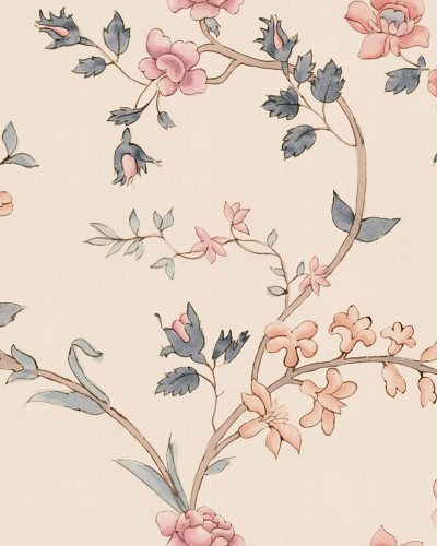 Tapet floral pastelat, lavabil, cu flori delicate, perfect pentru dormitoare, livinguri sau holuri.