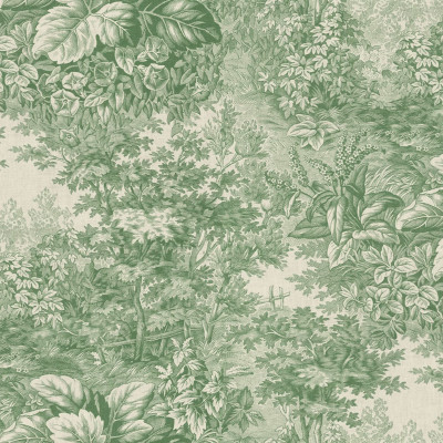 Tapet lavabil cu design floral, Forest Toile, verde