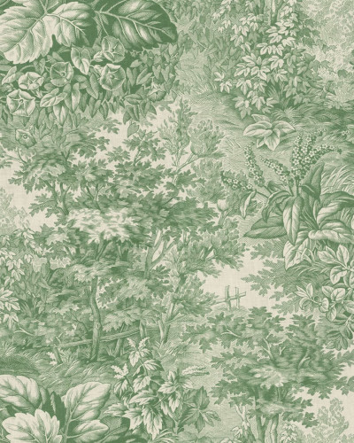 Tapet lavabil cu design floral, Forest Toile, verde