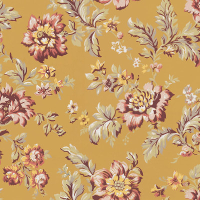 Tapet floral cu flori mari de un galben cald