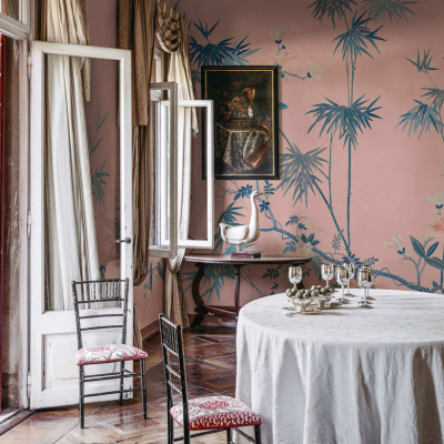 Tapet lavabil cu designul Bamboo Grove, Pink