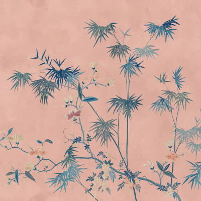 Tapet lavabil cu designul Bamboo Grove, Pink