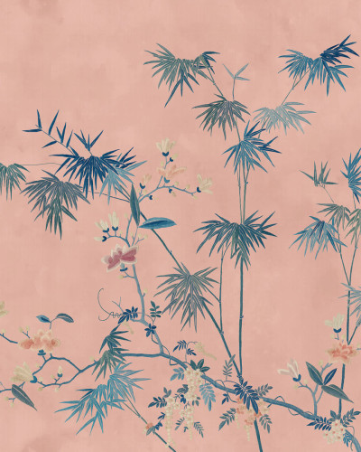 Tapet lavabil cu designul Bamboo Grove, Pink