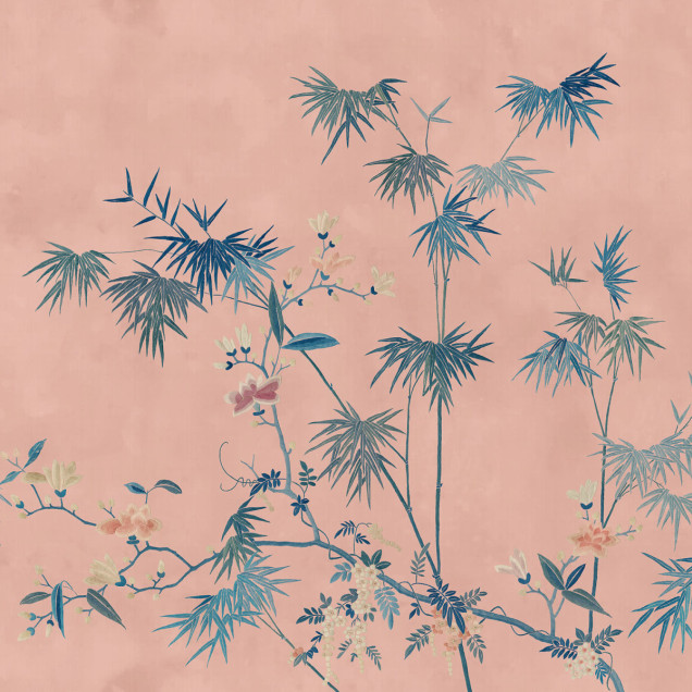 Tapet lavabil cu designul Bamboo Grove, Pink
