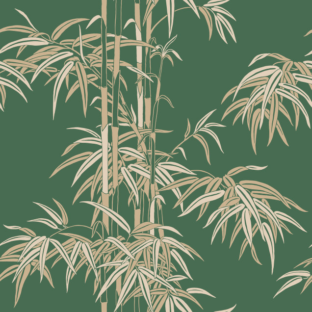 Tapet verde cu design bambus elegant într-un interior