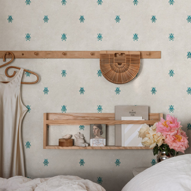 Tapet elegant cu motive albastre