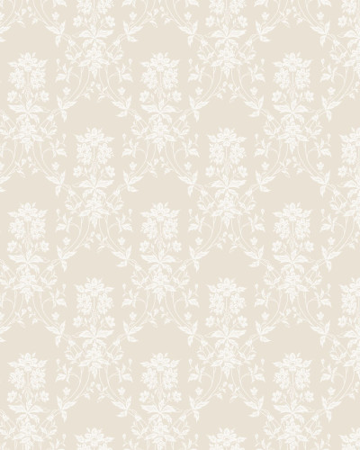 Tapet bej cu model floral delicat într-un interior elegant