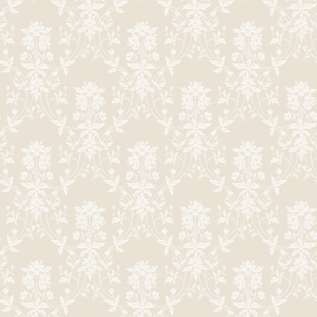 Tapet bej cu model floral delicat într-un interior elegant