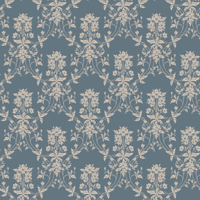 Tapet floral indigo intr-o sufragerie eleganta