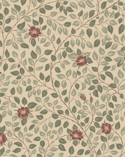 Tapet floral burgundy în decor interior