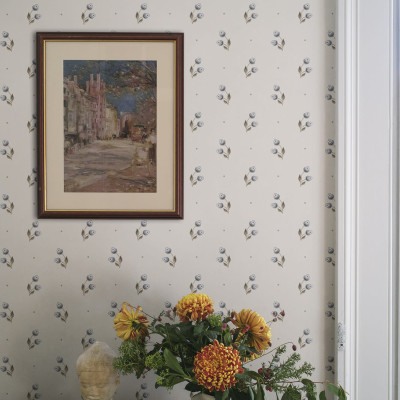 Tapet floral albastru 