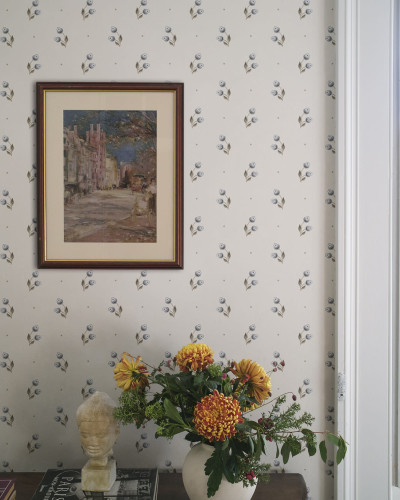 Tapet floral albastru 