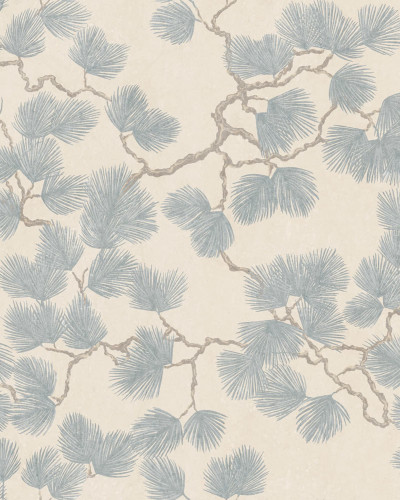 Tapet cu motive de pin Misty Blue