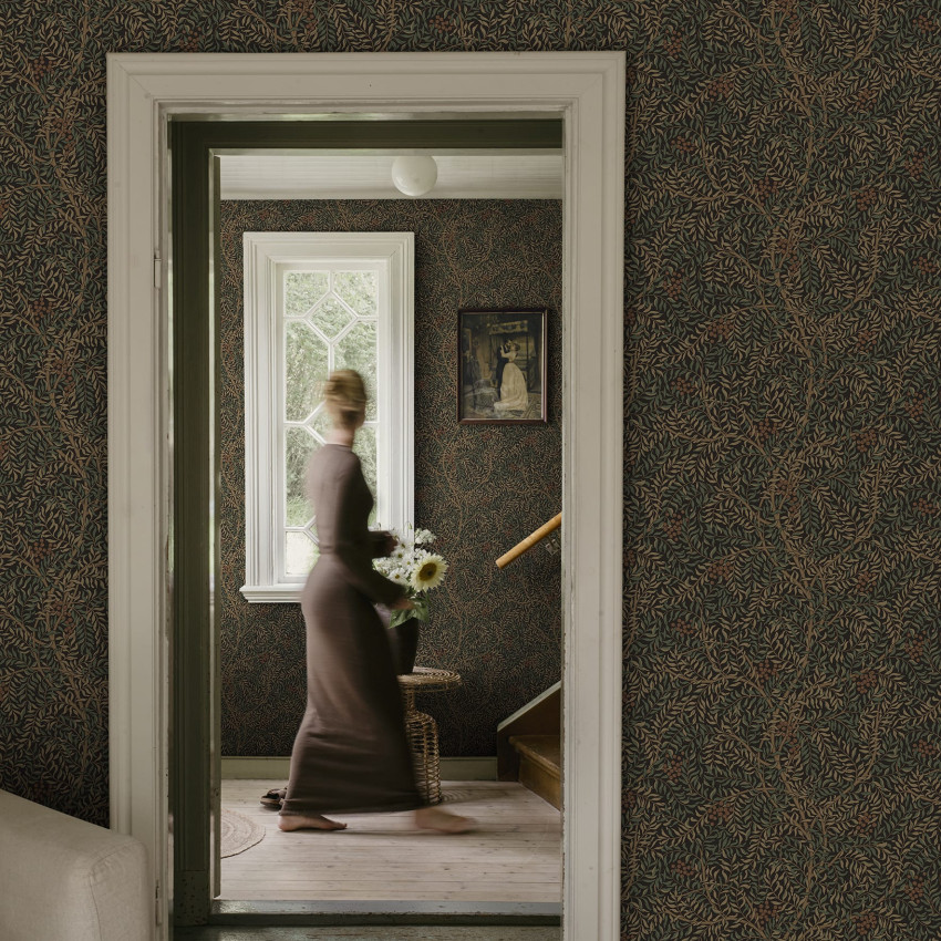 Tapet floral albastru, ideal pentru decorarea interioară