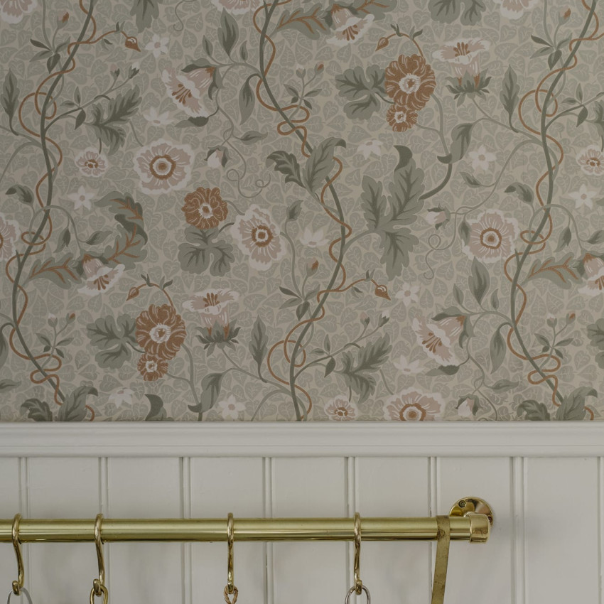Tapet floral bleumarin Ulla, ideal pentru un decor elegant