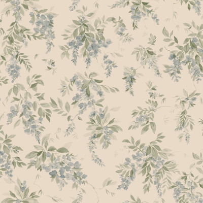 Tapet floral albastru într-un interior elegant