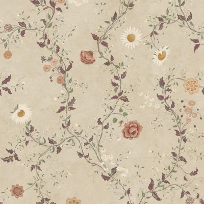 Tapet floral elegant cu fundal nisipos