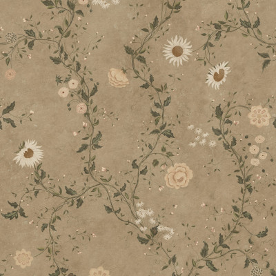 Tapet floral maro într-un hol elegant