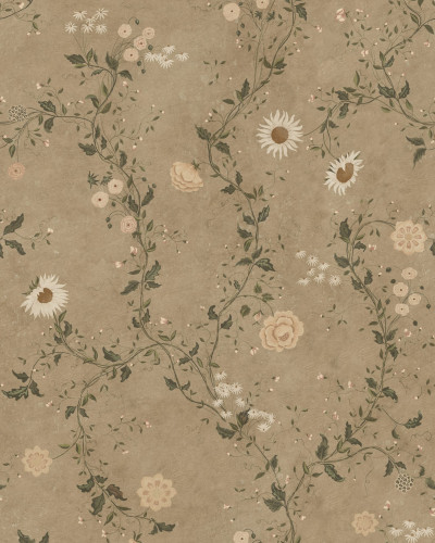 Tapet floral maro într-un hol elegant