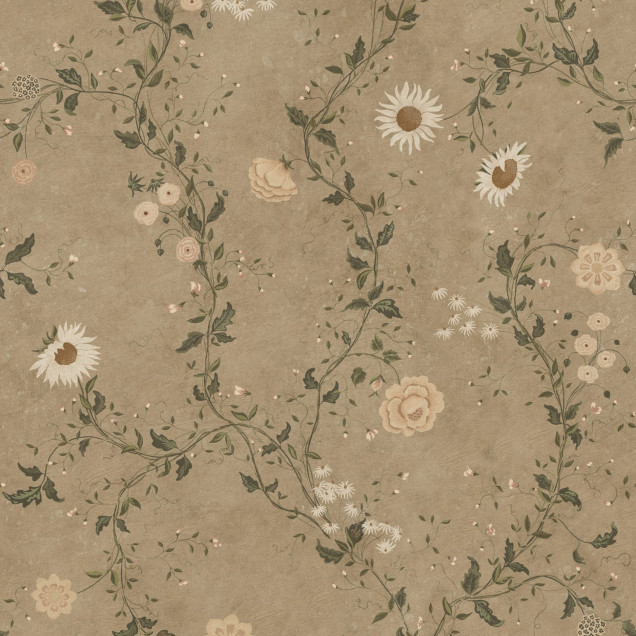 Tapet floral maro într-un hol elegant