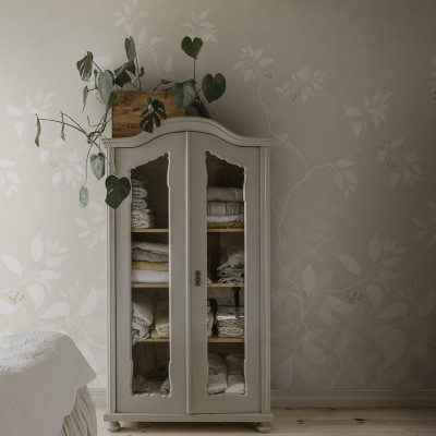 Tapet floral elegant în nuanțe de sandstone