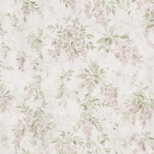 Tapet floral pastelat în living