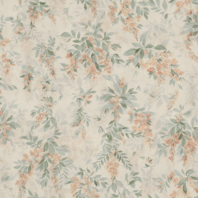Fototapet floral cu design elegant și nuanțe portocalii