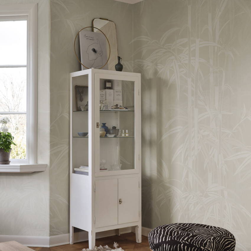 Fototapet cu motiv bambus albastru într-un interior elegant