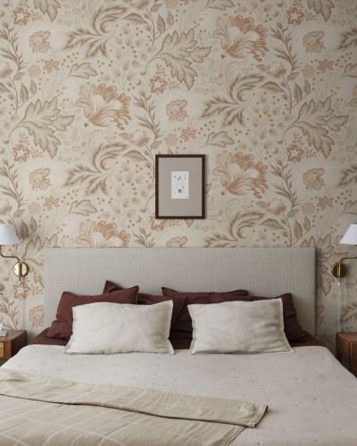 Ava Mural, Hazel, cu design floral discret, modern, lavabil