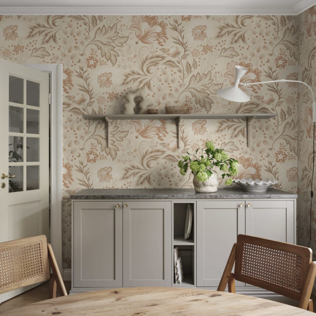 Ava Mural, Hazel, cu design floral discret, modern, lavabil
