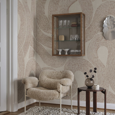 Tapet decorativ cu model abstract terracotta