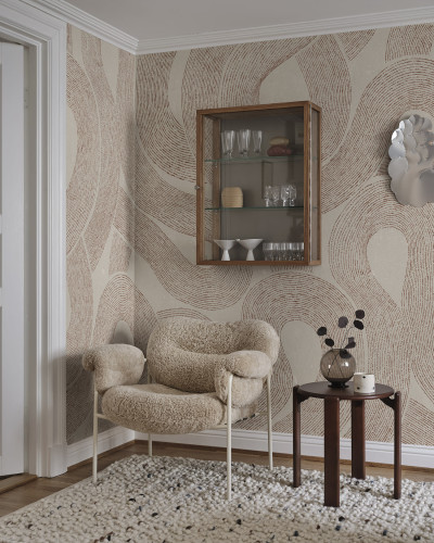 Tapet decorativ cu model abstract terracotta