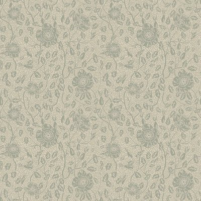 Tapet floral verde salvie într-un interior elegant