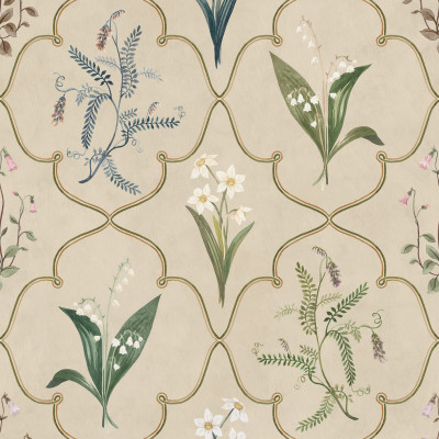 Tapet floral cu design elegant într-un interior modern