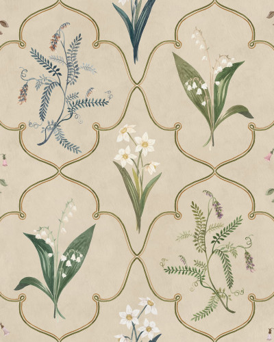 Tapet floral cu design elegant într-un interior modern