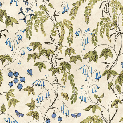 Tapet floral verde masliniu cu design elegant