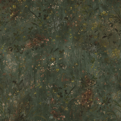 Tapet floral verde Juni în decor interior