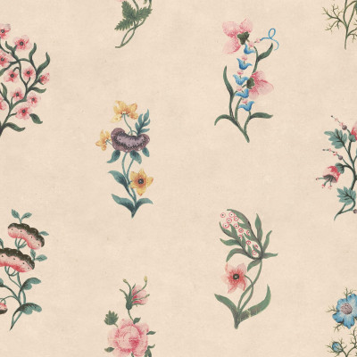 Tapet floral colorat într-un interior luminos