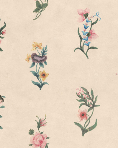 Tapet floral colorat într-un interior luminos