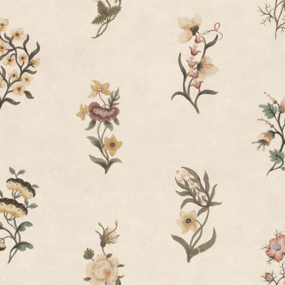 Tapet floral cu motive delicate într-o baie elegantă