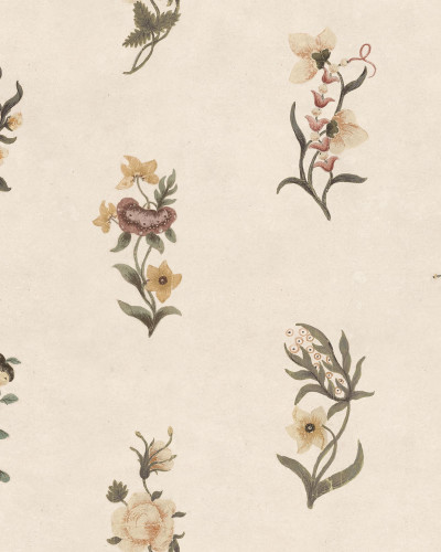 Tapet floral cu motive delicate într-o baie elegantă