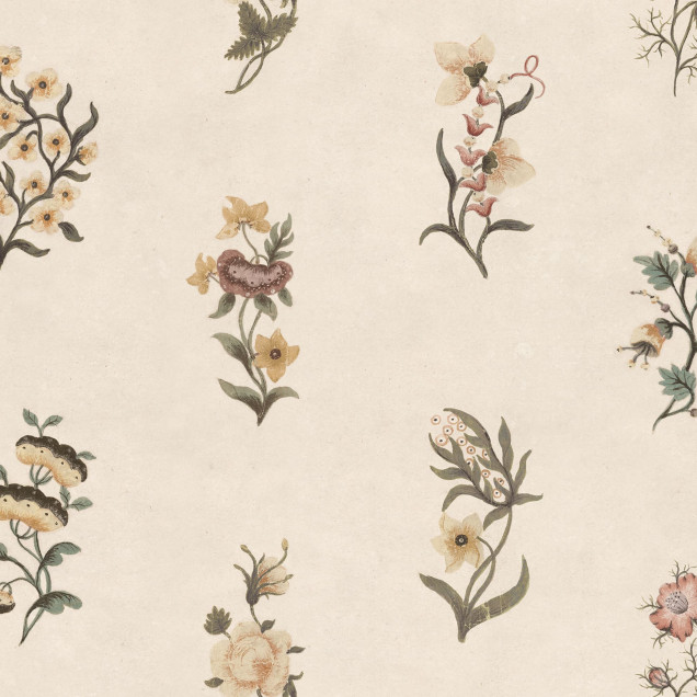 Tapet floral cu motive delicate într-o baie elegantă