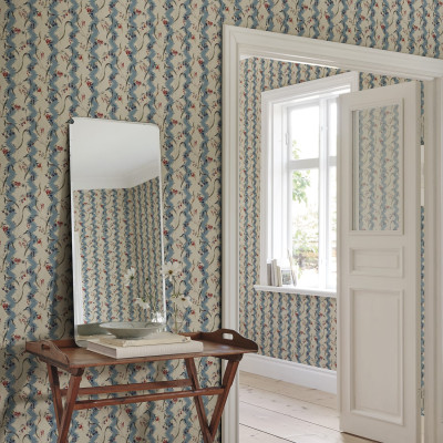 Tapet floral albastru cu design elegant