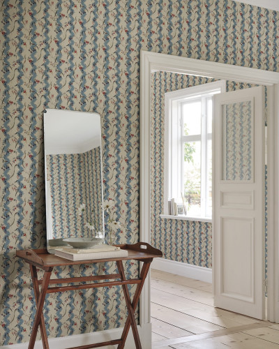 Tapet floral albastru cu design elegant