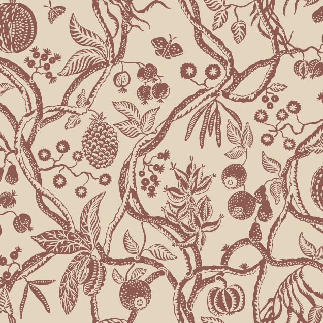 Tapet cu design floral burgundy, arborele vietii